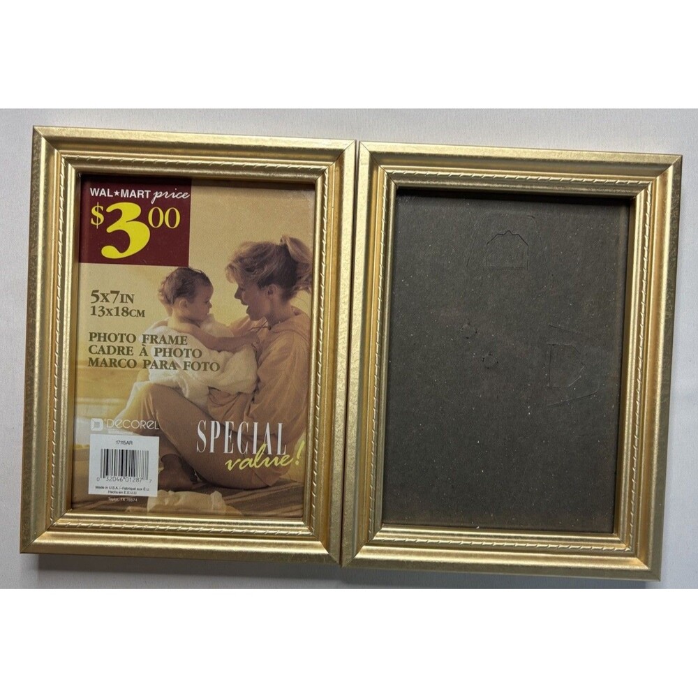 Picture Frames 5 X 7 New Metallic Gold In Color Matching Set Hanging Or Table